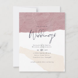 Bjud in abstrakt Earth Tone bröllopsinbjudan Lågko Inbjudningar