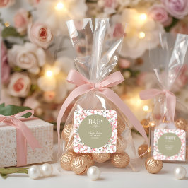 Bjud in babyblåsare för Sage Grönt Baby Fyrkantigt Klistermärke