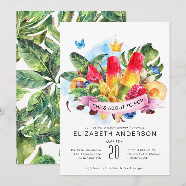 Bjud in babydusch för BrightStor-sommarcirkel Inbjudningar (Fram/baksida)