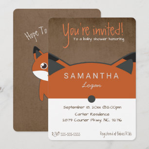 Bjud in babyfoxa på spalt till höger inbjudningar