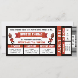 Bjud in babyskor för sport Biljett, svart, röd Inbjudningar