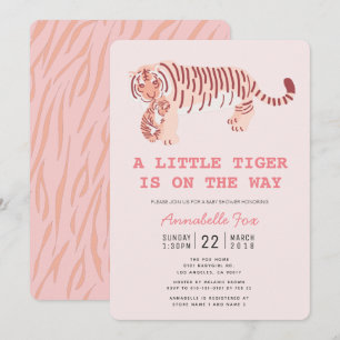 Bjud in babyskor för Unge Rosa i mamma-tigern Inbjudningar