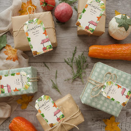 Bjud in babyskor på jordbrukarnas marknad presentetikett