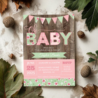 Bjud in babyskor, Shabby chic babyskal Inbjudningar