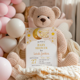 Bjud in babystövel för rosa Twinkle Star Inbjudningar