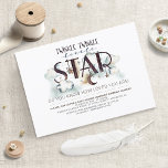 Bjud in babystövel med Lilla stjärna Inbjudningar<br><div class="desc">Könsneutral rustisk babyduschinbjudan "Twinkle Little Star Do You Loved You You Is!" med fluffy vattencolor clouds,  söta trästjärnor och måne på snyggtens typografi brev. Den omvända sidan har våtfärgade träplankar.</div>