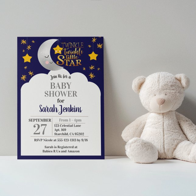 Bjud in babystövel med Twinkle Star Inbjudningar (Skapare uppladdad)