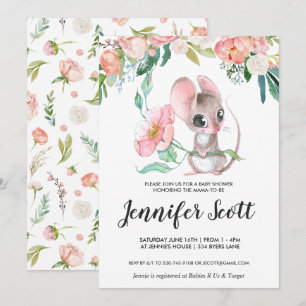 Bjud in babyvy för liten Blommigt Inbjudningar