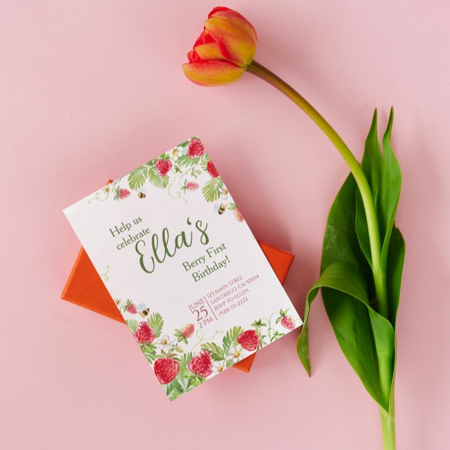 Bjud in Berry första sommarens jordgubbsinbjudan p Inbjudningar (Skapare uppladdad)