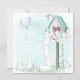 Bjud in Bunny Baby Shower-inbjudan Inbjudningar