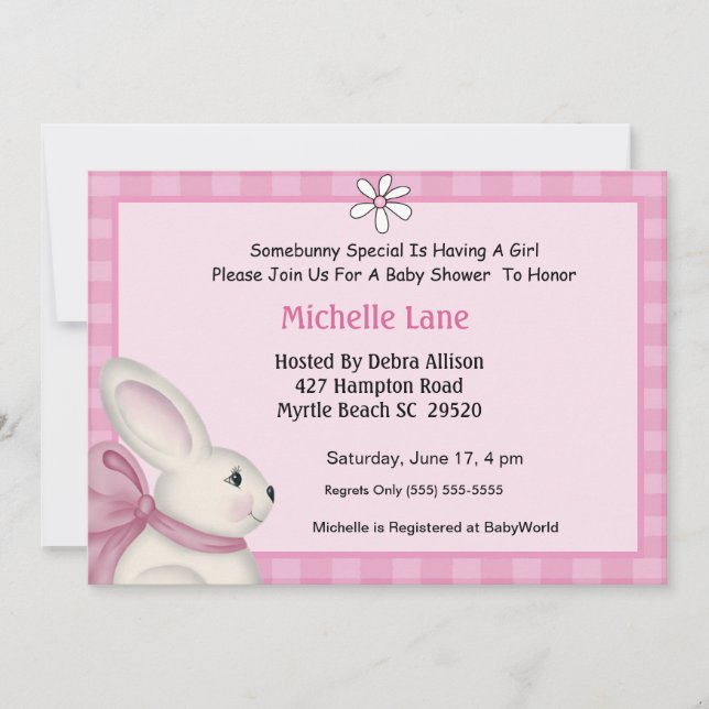 Bjud in Bunny Baby Shower-inbjudan Inbjudningar (Framsida)