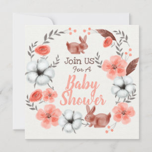Bjud in Bunny Baby Shower-inbjudan Julkort
