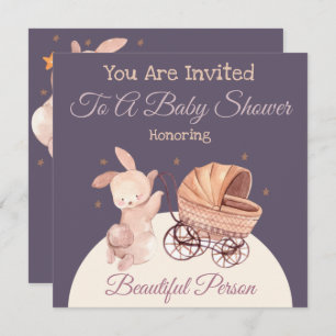 Bjud in Bunny Baby Shower-inbjudan Julkort