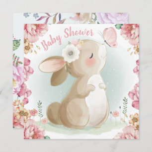 Bjud in Bunny Baby Shower-inbjudan Julkort
