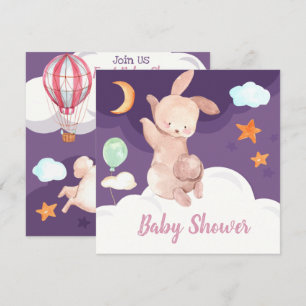 Bjud in Bunny Baby Shower-inbjudan Julkort