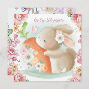 Bjud in Bunny Baby Shower-inbjudan Julkort