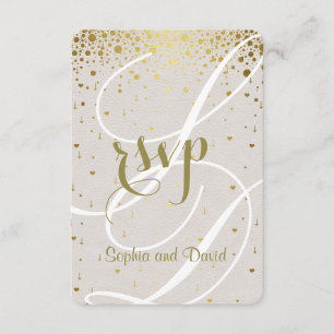 Bjud in chic bröllop Guld Confetti Heart-OSA OSA Kort