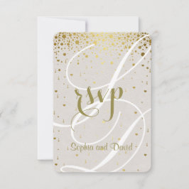 Bjud in chic bröllop | Guld Confetti Heart-OSA OSA Kort