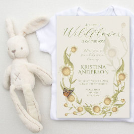 Bjud in Daisy för babykläder för elegant Wildblomm Inbjudningar