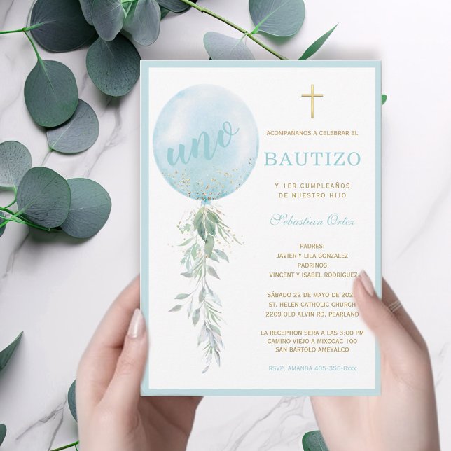 Bjud in de Bautizo Y Primer Añito-inbjudan Inbjudningar (Skapare uppladdad)
