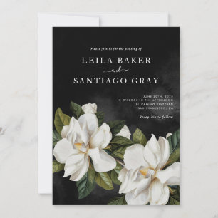 Bjud in elegant Black and White Magnolia Wedding