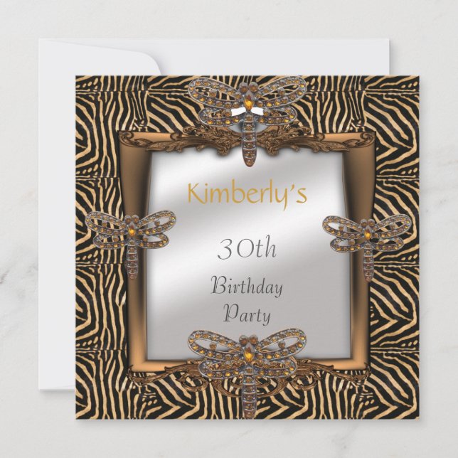 Bjud in Elegant Bronze Animal Dragonfly jewel Inbjudningar (Framsida)
