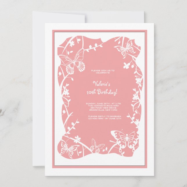 Bjud in fjäril inbjudningar (Framsida)