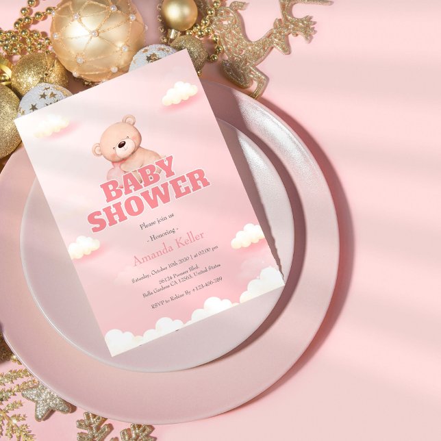 Bjud in för spädbarnsskor för utspädd Nalle Inbjudningar (Skapare uppladdad)