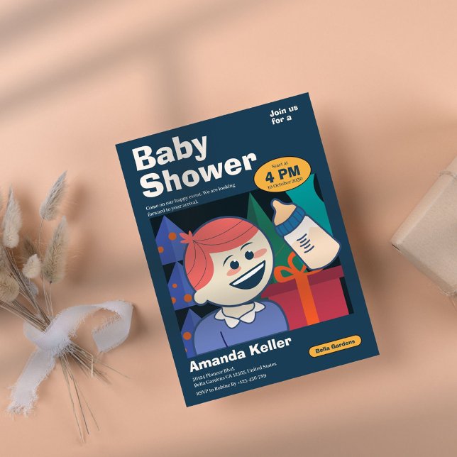 Bjud in för spädbarnsskor för utspädd Tecknad Inbjudningar (Skapare uppladdad)