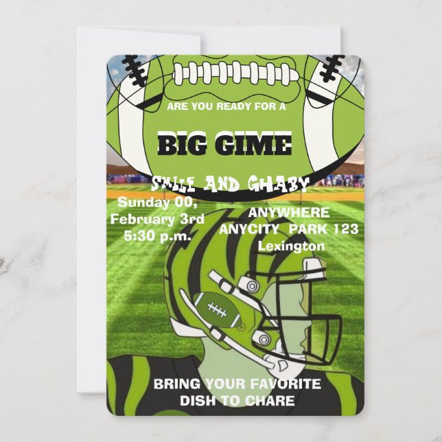 Bjud in fotbollspartiet Big Game Watch Inbjudningar (Framsida)
