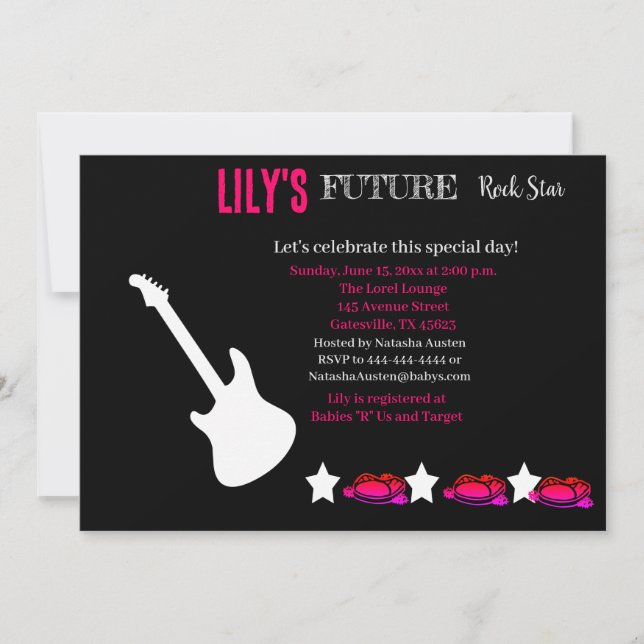 Bjud in framtida Rocker Baby Shower Inbjudningar (Framsida)