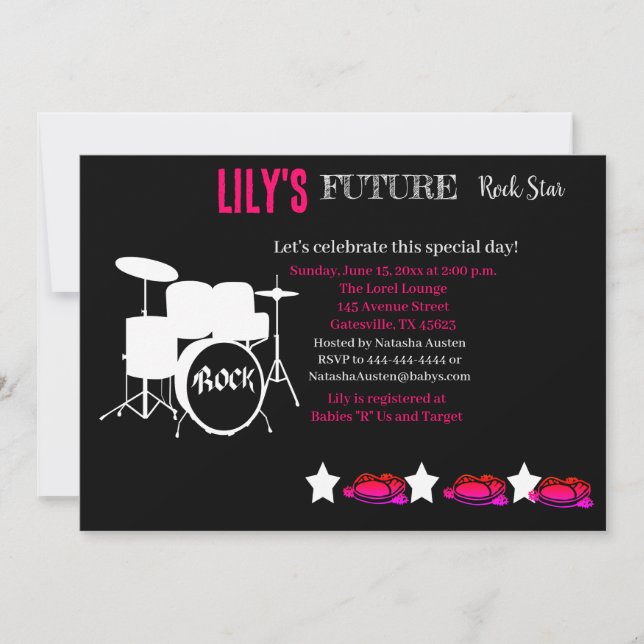 Bjud in framtida Rocker Baby Shower Inbjudningar (Framsida)