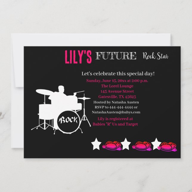 Bjud in framtida Rocker Baby Shower Inbjudningar (Framsida)