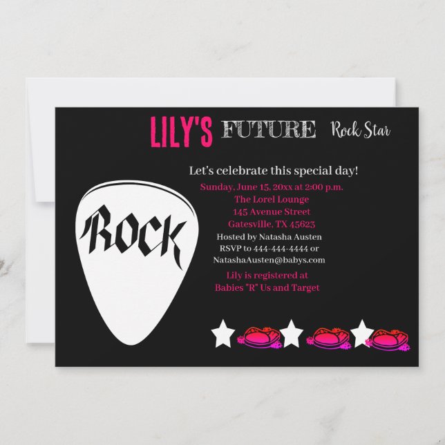 Bjud in framtida Rocker Baby Shower Inbjudningar (Framsida)