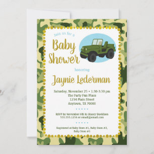 Bjud in från arméns Camo Baby Shower Inbjudningar