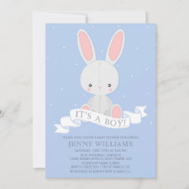 Bjud in från Bunny Rabbit Boy Shower Inbjudningar