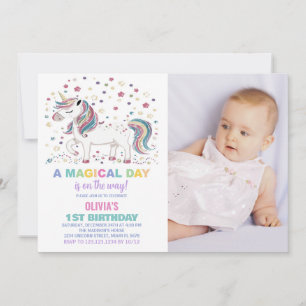 Bjud in från Star Unicorn Birthday-inbjudningar me Inbjudningar