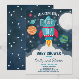 Bjud in galaxy Baby Shower för Space Baby Shower Inbjudningar
