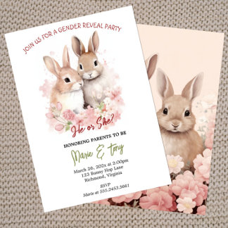 Bjud in Gender för Bunny Rabbit Inbjudningar