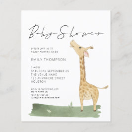 Bjud in Giraffe Baby Shower för budgetskript
