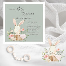 Bjud in Grönt för babyskor för Bunny Rabbit Sage