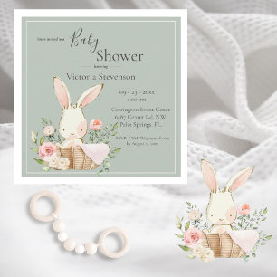 Bjud in Grönt för babyskor för Bunny Rabbit Sage