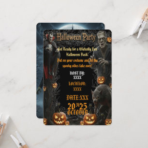 Bjud in halloween fest-talesmän i Ram Inbjudningar