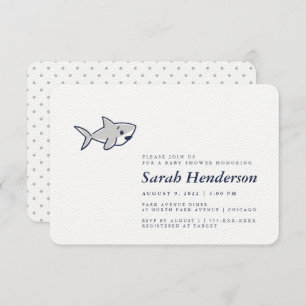 Bjud in handritad haj för spädbarn inbjudningar