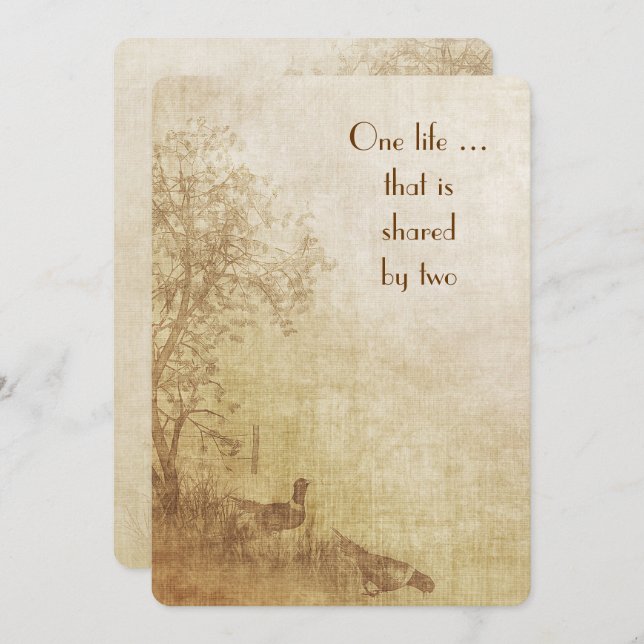 Bjud in höstbröllop inbjudningar (Fram/baksida)