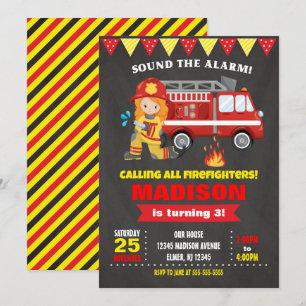Bjud in jakobiljejobb från Firefighter Birthday Gi Inbjudningar