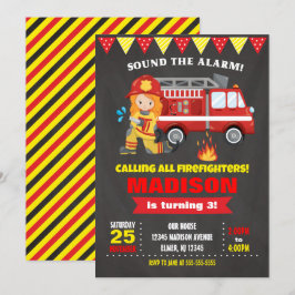 Bjud in jakobiljejobb från Firefighter Birthday Gi Inbjudningar