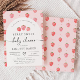 Bjud in jordgubbsskuvel | Berry Baby Inbjudningar