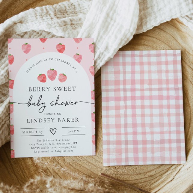 Bjud in jordgubbsskuvel | Berry Baby Inbjudningar (Skapare uppladdad)