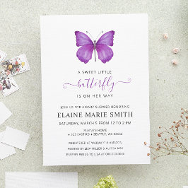 Bjud in Lila Butterfly Baby Shower
